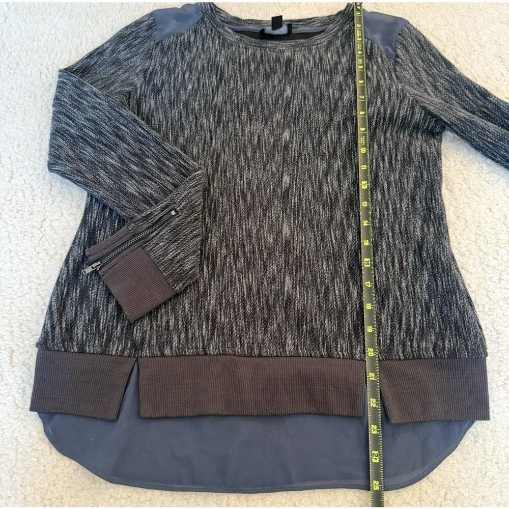ANTHROPOLOGIE Greylin Textured Mixed Media Sweater Zip Cuffs Pleated Hem Fall S - Picture 7 of 9
